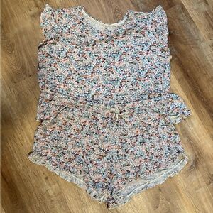 Lauren Conrad Women’s Pajama 2 Piece Set XXL Shorts Sleeveless Top Tropical